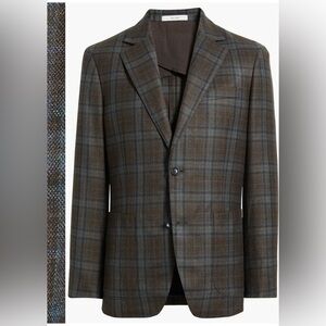 Nordstrom brand Men's Brown Plaid Blazer 50 regular nwt